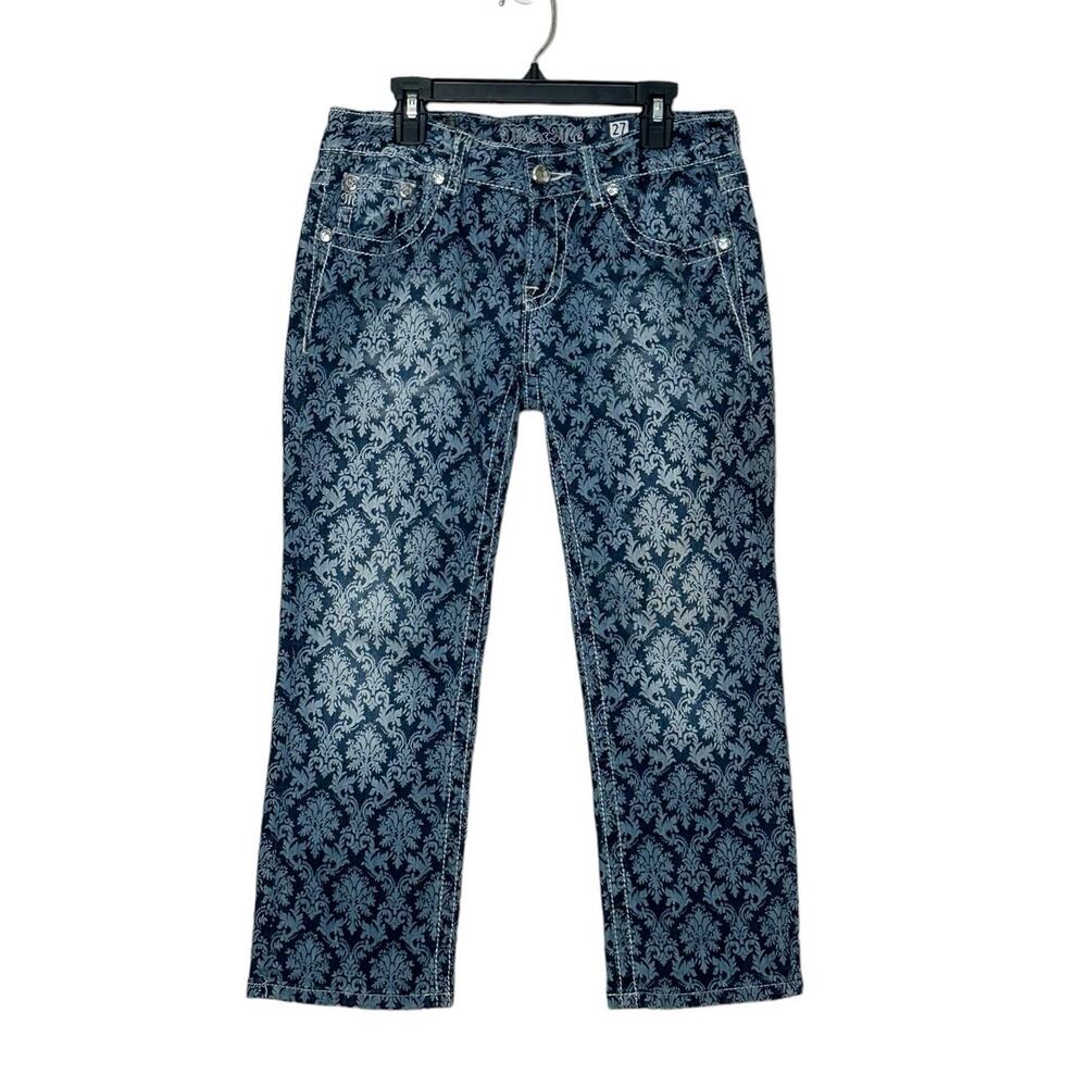 Miss Me Blue Printed Ankle Jeans